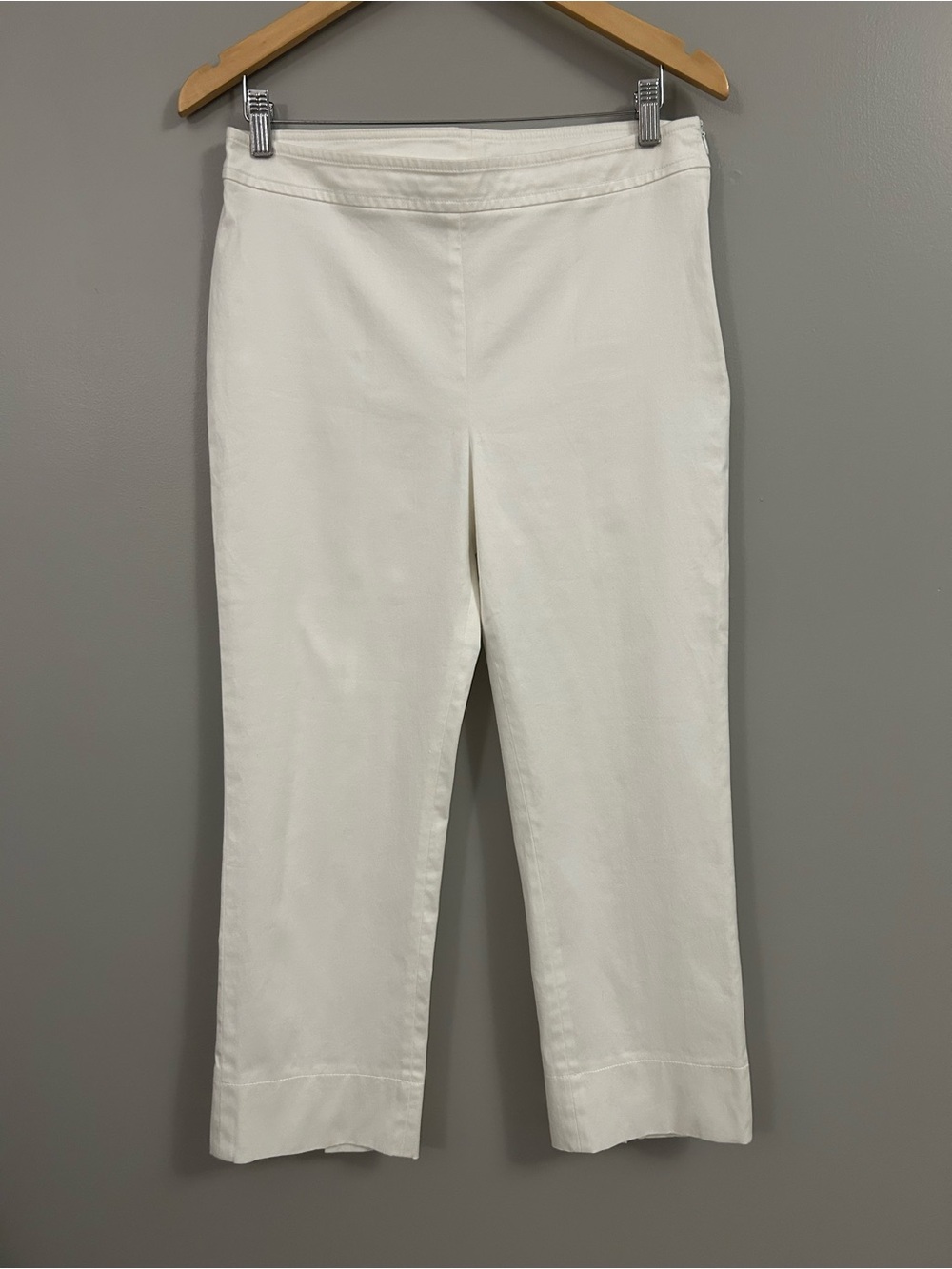 Akris Punto White Cropped Pull-On Ankle Pants Size 10